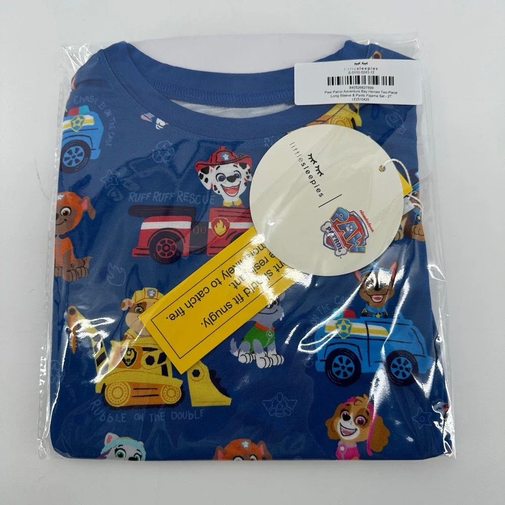 Little Sleepies Paw Patrol Adventure Bay Heroes Two-Piece Pajama Set 2T NWT